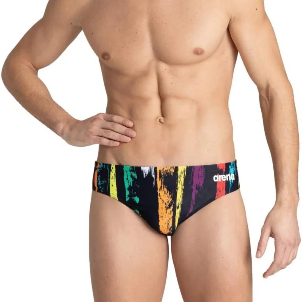NWT Arena Team Painted Stripes Swim Brief